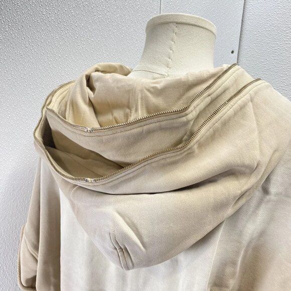 Le PERE Double-Layer Faded Full-Zip Hoodie • Size M • Beige - Picture 8 of 16